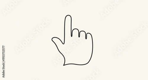 Simple Hand Cursor Icon Pointing Upwards.