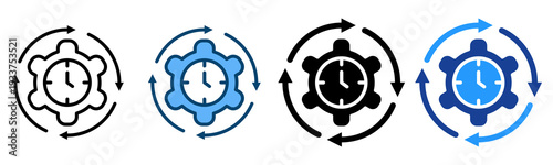 Efficiency Icon Multiple Style Vector Collection   