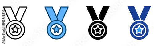 Medal Icon Multiple Style Vector Collection   