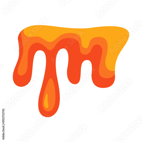 magma lava. volcanic fire orange texture, realistic cartoon liquid hot metal. vector graphic