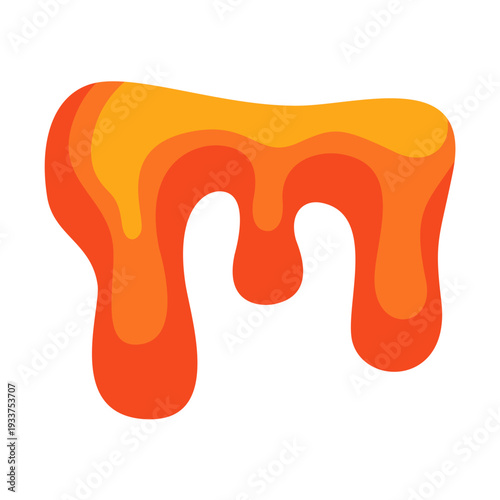 magma lava. volcanic fire orange texture, realistic cartoon liquid hot metal. vector graphic