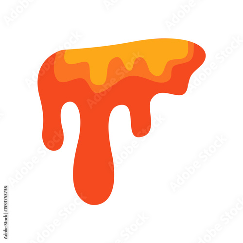 magma lava. volcanic fire orange texture, realistic cartoon liquid hot metal. vector graphic