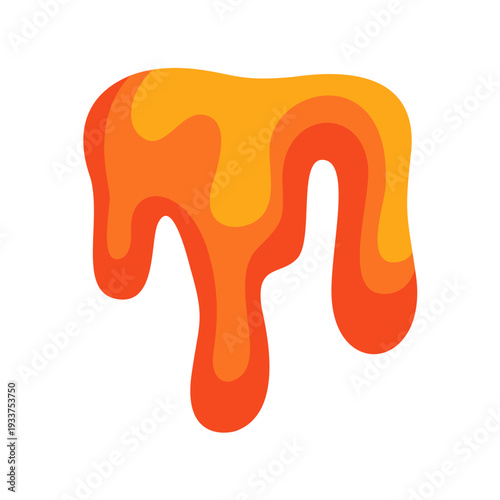 magma lava. volcanic fire orange texture, realistic cartoon liquid hot metal. vector graphic