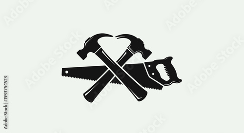 Crossed Tools Hammer Pliers Wrench Icon.