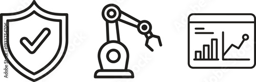 Cyber Security Data Protection Line Icon Set