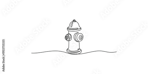 A simple black and white line drawing of a classic fire hydrant on a white background.