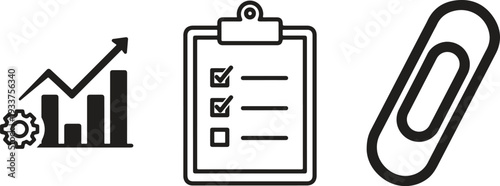 Financial Analysis Business Report Line Icon Set