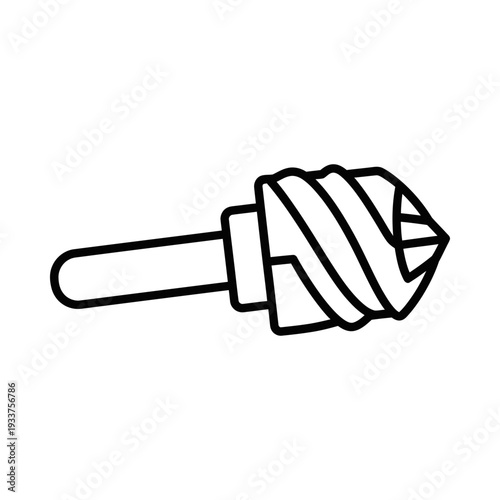 Minimalist line art push pin icon in black and white, perfect for office, organization, and design projects.