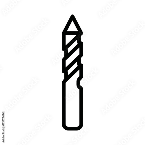 Minimalist black and white striped paperclip vector icon, clean design ideal for office, stationery, or digital use.