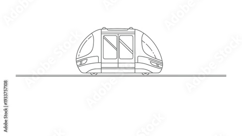 Futuristic Rail Transit: A sleek, modern rail car glides along an elevated track. It embodies the future of transportation, showcasing innovative design and efficiency. 