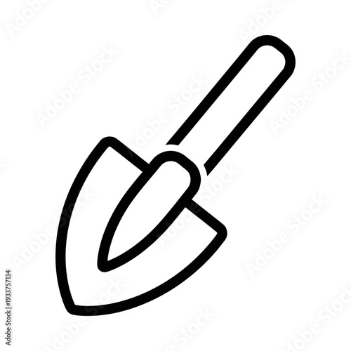 Clean and simple shovel icon design, perfect for gardening, construction, or agriculture projects with a modern aesthetic.