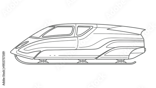 Futuristic Transport: A visionary illustration of a sleek, aerodynamic vehicle, embodies the essence of innovation and forward-thinking transportation solutions.