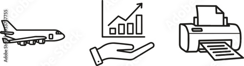 Global Logistics Shipping Service Line Icon Set
