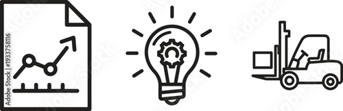 Innovation Ideas Creative Thinking Line Icon Set