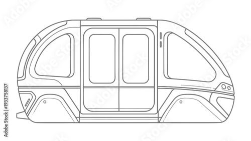 Futuristic Transportation Pod Design: A streamlined, cutting-edge pod design, embodying the future of personal transport, isolated on a clean canvas, representing innovation and eco-friendly mobility.