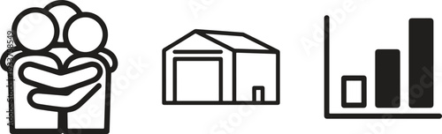 Investment Portfolio Financial Analytics Line Icon Set