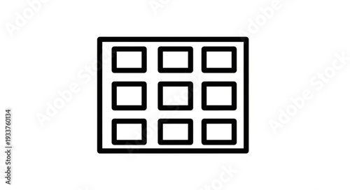 Simple grid icon with nine squares in a three by three arrangement.