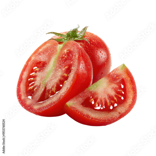 Wallpaper Mural Fresh halved ripe red watermelon slices with green rind and black seeds on dark background sliced Torontodigital.ca