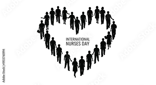 International Nurses Day Heart Silhouette