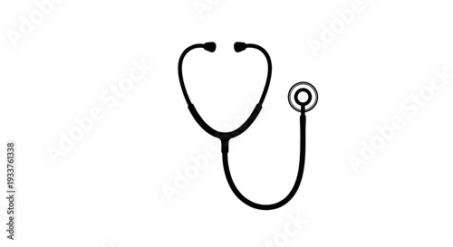 Minimalist Stethoscope Icon - Medical Health Care Symbol