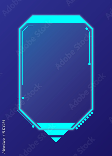 A stylish mix of glowing interface boxes, lines, and icons against a dark minimal background.