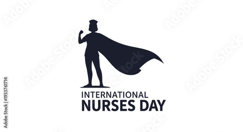 Superhero Nurse Silhouette with Cape for International Nurses Day