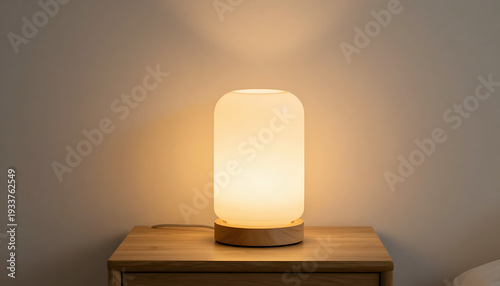 Wallpaper Mural Minimalist White Ceramic Table Lamp with Warm Glow
 Torontodigital.ca