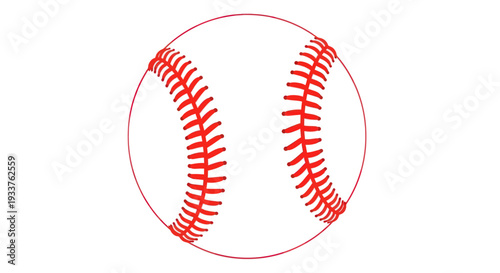 Classic Baseball Ball with Red Stitching Isolated on White Background