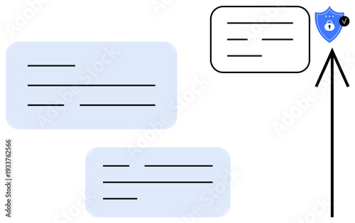Secure communication concept. Protecting digital messages with encryption and authentication. Secure data flow and privacy tools for safe online transactions. Ideal for tech, privacy, digital