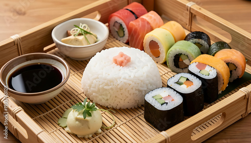 Wallpaper Mural Cooked White Rice Bowl with Green Onion Garnish
 Torontodigital.ca