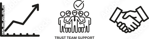 Business Analytics Data Growth Line Icon Set