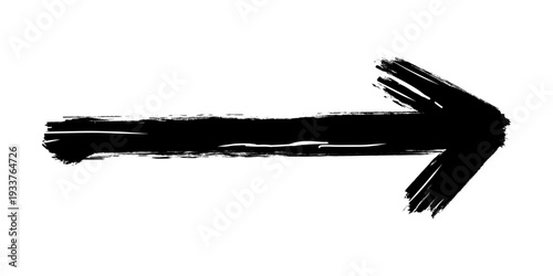 Brush stroke paint straight arrow icon vector for creative directional signs. Ideal for symbolizing expressive artistic paths, messy navigation, and rough guides.