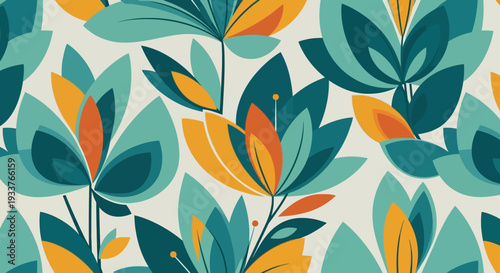 Vibrant and colorful leaves pattern on a light background.