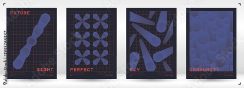 Modern Minimalist Graphic Design Poster with Aesthetic Gradient Forms, Typography Branding Elements, Vector Illustration for Business Decor.