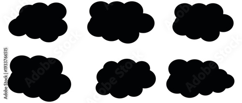  Clouds silhouettes vector set of fluffy clouds shapes. outline colorful version, abstract cloud. Design elements for the weather forecast, web interface or cloud storage applications Weather concept.