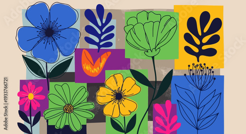 Vibrant Floral Arrangement with Colorful Blooms and Foliage.