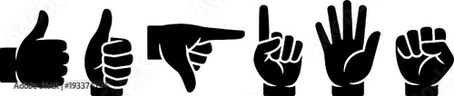 Vector Silhouette Hand Signs for Feedback and Communication