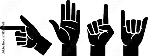 Collection of Flat Design Hand Icons for Web and Mobile Apps