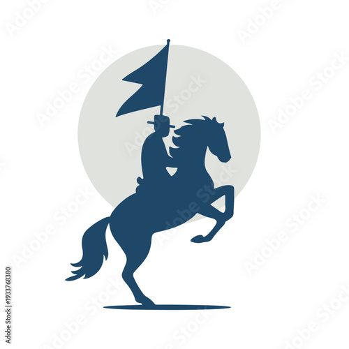 Ghode Jatra festival illustration with man riding white horse and Nepal flag