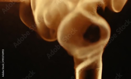 Magic of Swirling Smoke Art in a Dark Space Captures the Essence of Tranquility and Mystery Generative AI