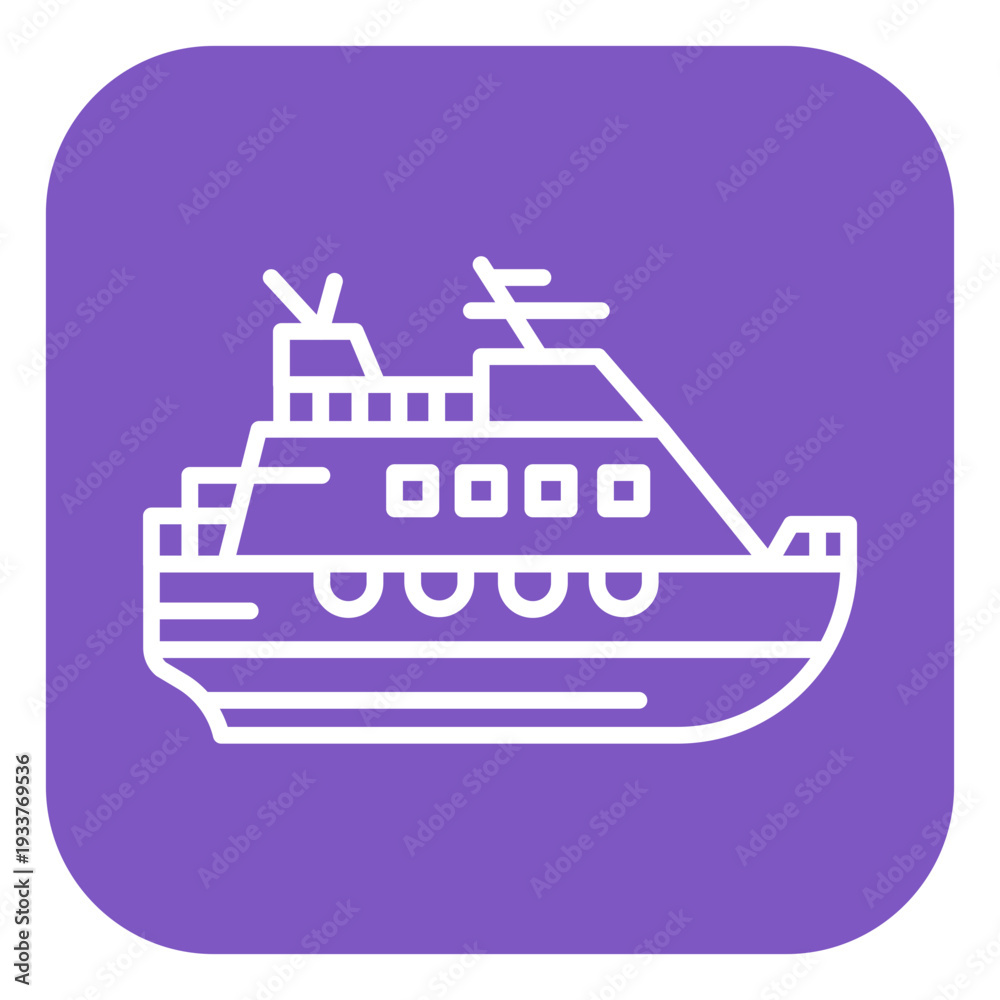 Naklejka premium Cruise Lifeboat Vector Icon