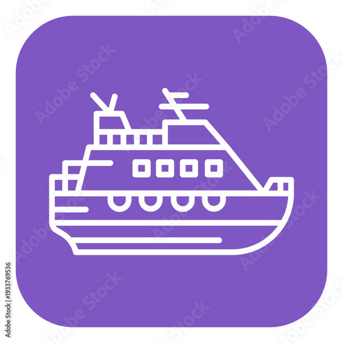 Cruise Lifeboat Vector Icon