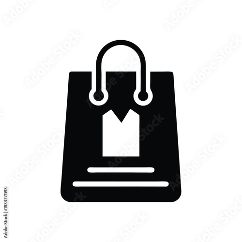 Isolated bag icon shows a simple design with a geometric shape and bold appearance