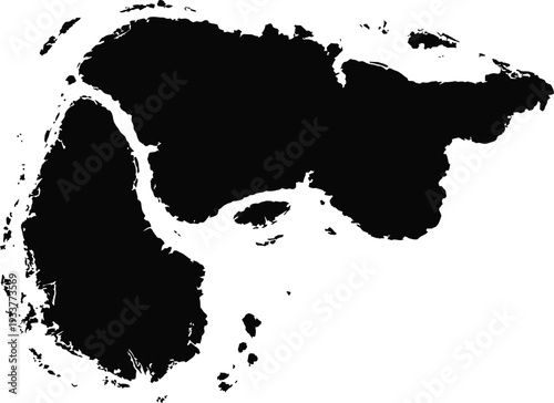 Highcontrast black and white silhouette of a dog with floppy ears
