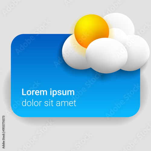Modern Weather App Banner UI With Sun Clouds