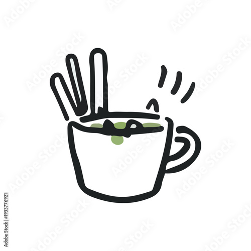 Popular drink of the green matcha latte