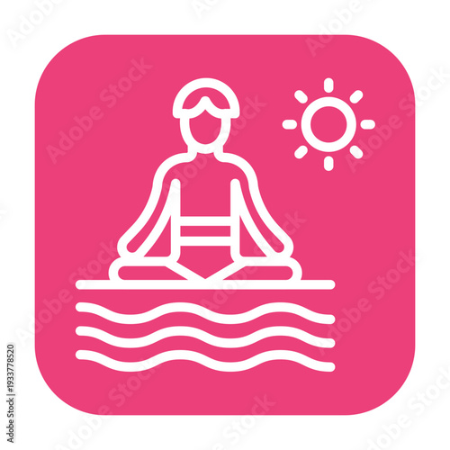 Beach Yoga Vector Icon