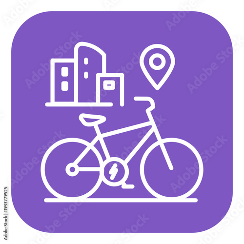 Electric Bike City Tours Vector Icon