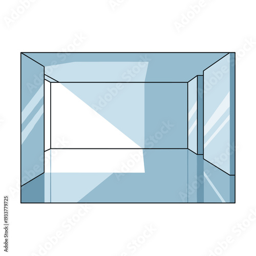 blue glass block wall with white light shining through, modern architecture detail