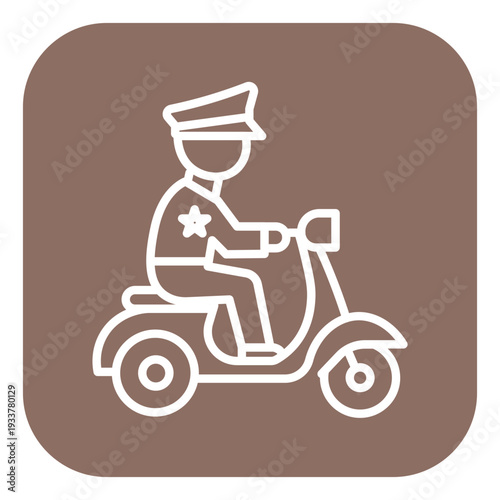 Police Officer On Scooter Vector Icon